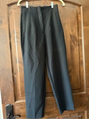 Zara Black High-Waist Straight Trousers size S. Very classy drape & style